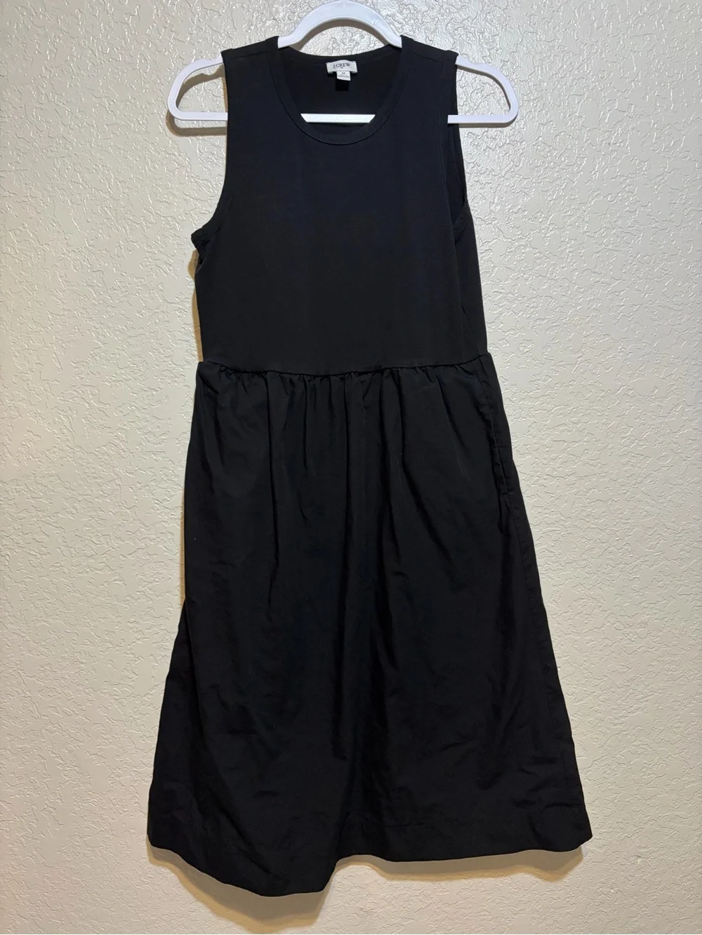J. Crew Black Sleeveless Midi Dress
